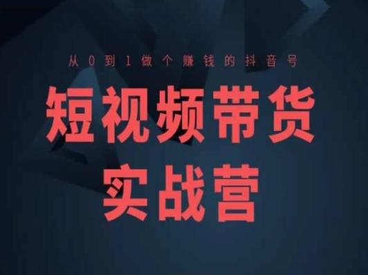 短视频带货实战营(高阶课)，从0到1做个赚钱的抖音号-网创资源