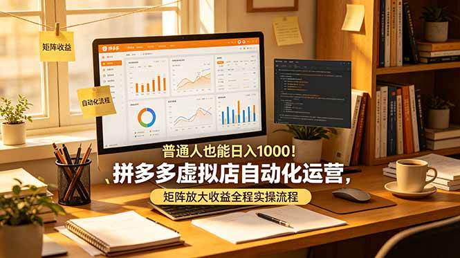（19022期）普通人也能日入 1000！拼多多虚拟店自动化运营，矩阵放大收益全程实操流程-179创客网