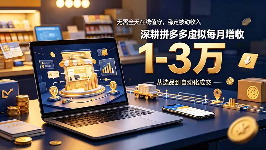 无需全天在线值守，稳定被动收入，深耕拼多多虚拟每月增收 1-3 万-179创客网