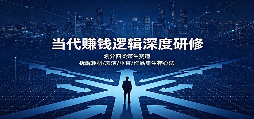 当代赚钱逻辑深度研修：划分四类谋生赛道，拆解耗材/表演/垂直/作品集生存心法-179创客网