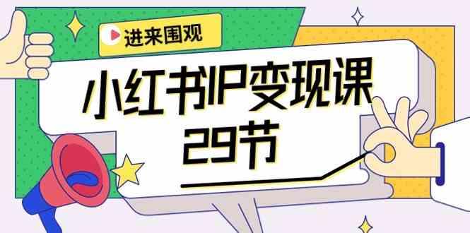 小红书IP变现课：开店/定位/IP变现/直播带货/爆款打造/涨价秘诀/等等/29节-179创客网