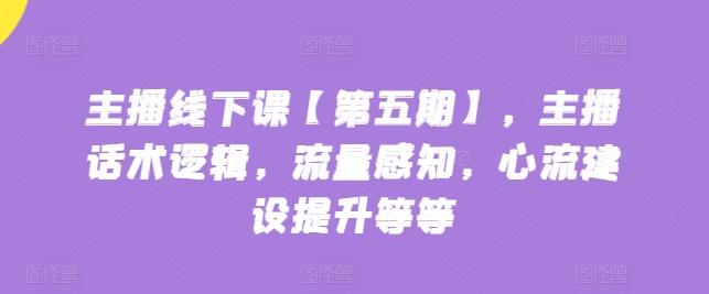主播线下课【第五期】，主播话术逻辑，流量感知，心流建设提升等等-179创客网