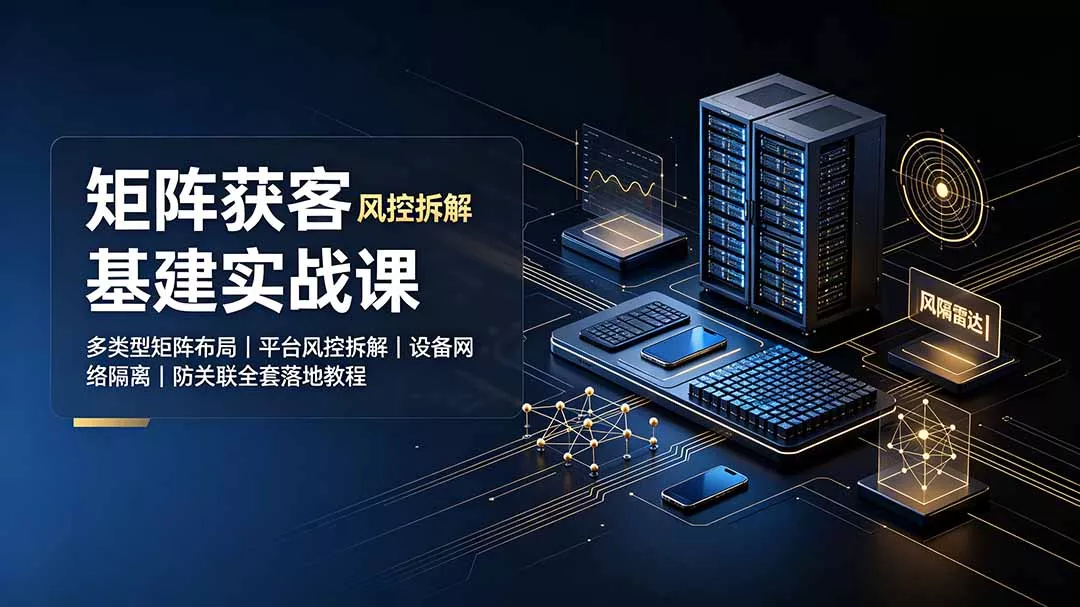 矩阵获客基建实战课：多类型矩阵布局｜平台风控拆解｜设备网络隔离｜防关联全套落地教程-179创客网