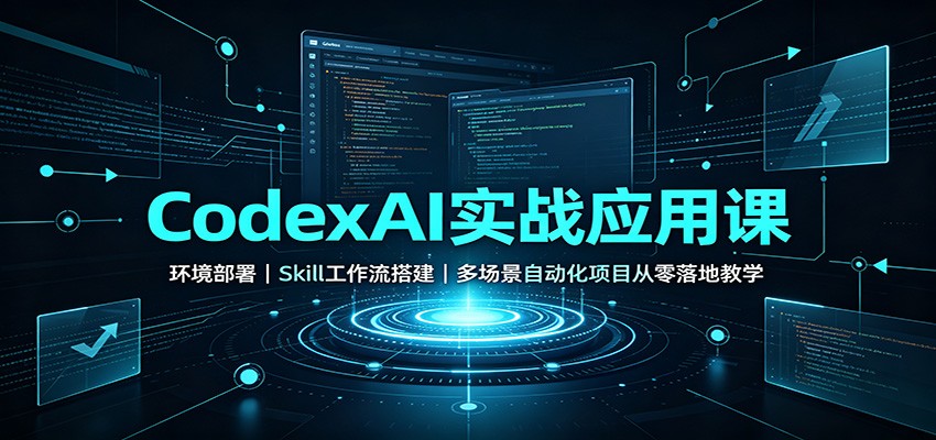 CodexAI实战应用课：环境部署Skill工作流搭建，多场景自动化项目从零落地教学-179创客网