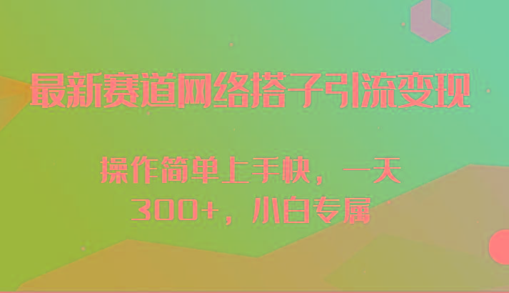 最新赛道网络搭子引流变现!!操作简单上手快，一天300+，小白专属-网创资源