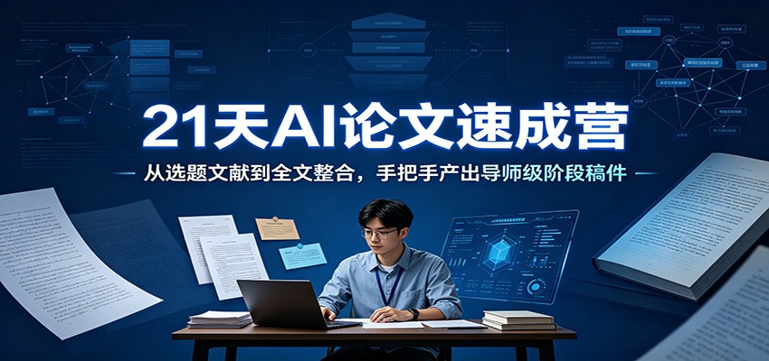 21天AI论文速成营：从选题文献到全文整合，手把手产出导师级阶段稿件-179创客网