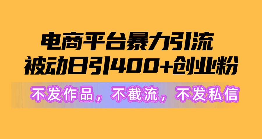 电商平台暴力引流,被动日引400+创业粉不发作品，不截流，不发私信-网创资源