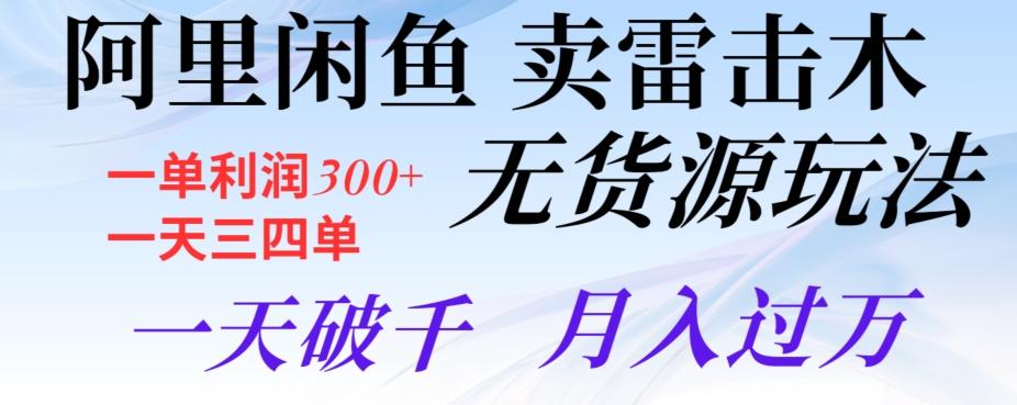 阿里闲鱼卖雷击木无货源玩法，一单利润300+，一天三四单，一天破千，月入过万-179创客网