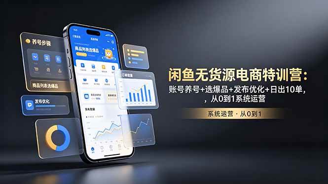 （18979期）闲鱼无货源电商特训营：账号养号+选爆品+发布优化+日出10单，从0到1系统运营-179创客网