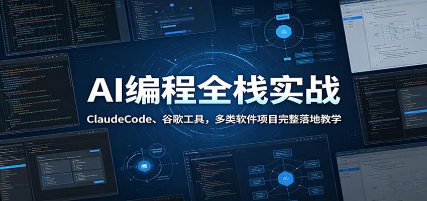 AI编程全栈实战：ClaudeCode、谷歌工具，多类软件项目完整落地教学-179创客网