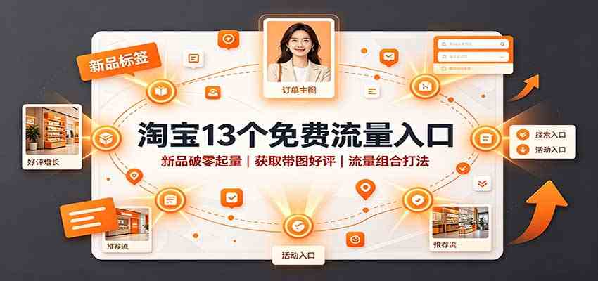 淘宝13个免费流量入口：新品破零起量，获取带图好评，流量组合打法-179创客网