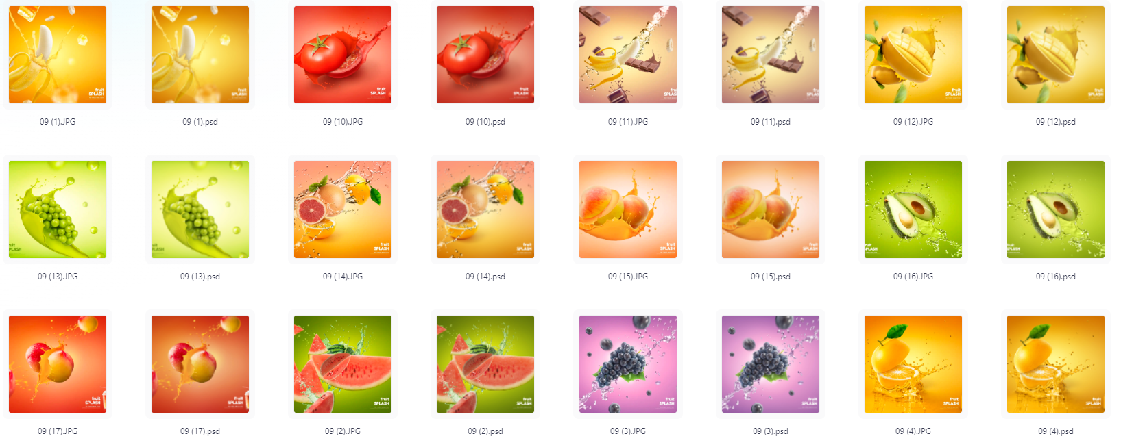 餐饮水果PS模版设计素材17款-179创客网