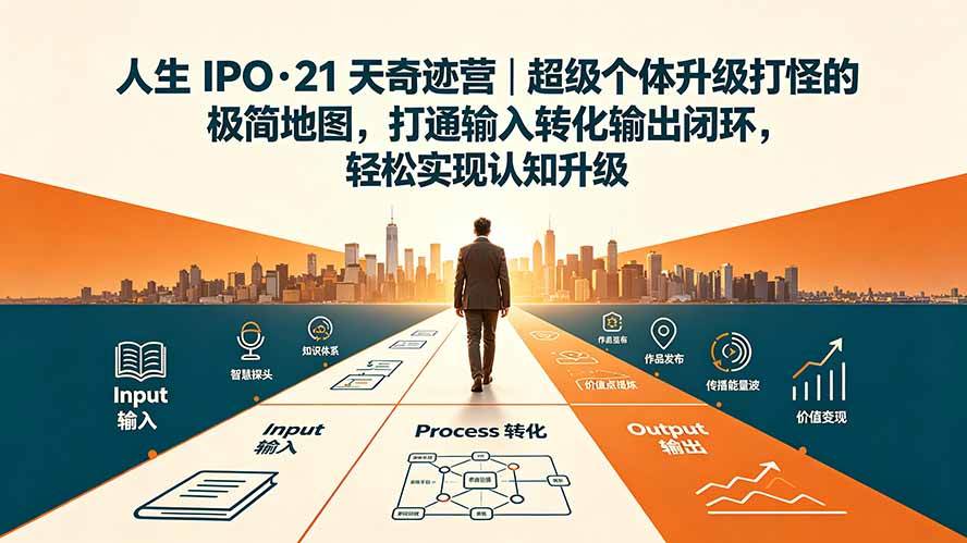 （19532期）人生 IPO-21 天奇迹营｜超级个体升级打怪的极简地图，打通输入转化输出闭环，轻松实现认知升级-179创客网