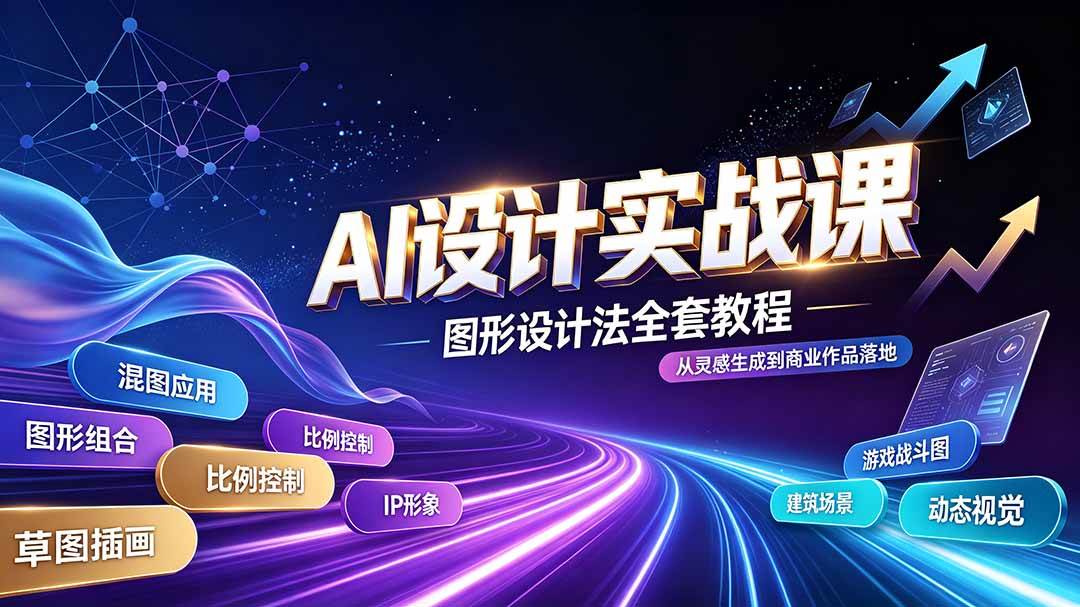（19554期）AI设计实战课｜图形设计法全套教程，解锁AI工作流技法，精通插画IP、建筑、游戏视觉创作-179创客网