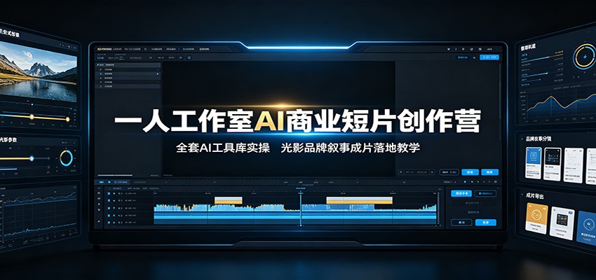 一人工作室AI商业短片创作营：全套AI工具库实操，光影品牌叙事成片落地教学-179创客网