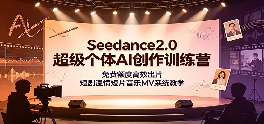 Seedance2.0超级个体AI创作训练营：免费额度高效出片，短剧温情短片音乐MV系统教学-179创客网