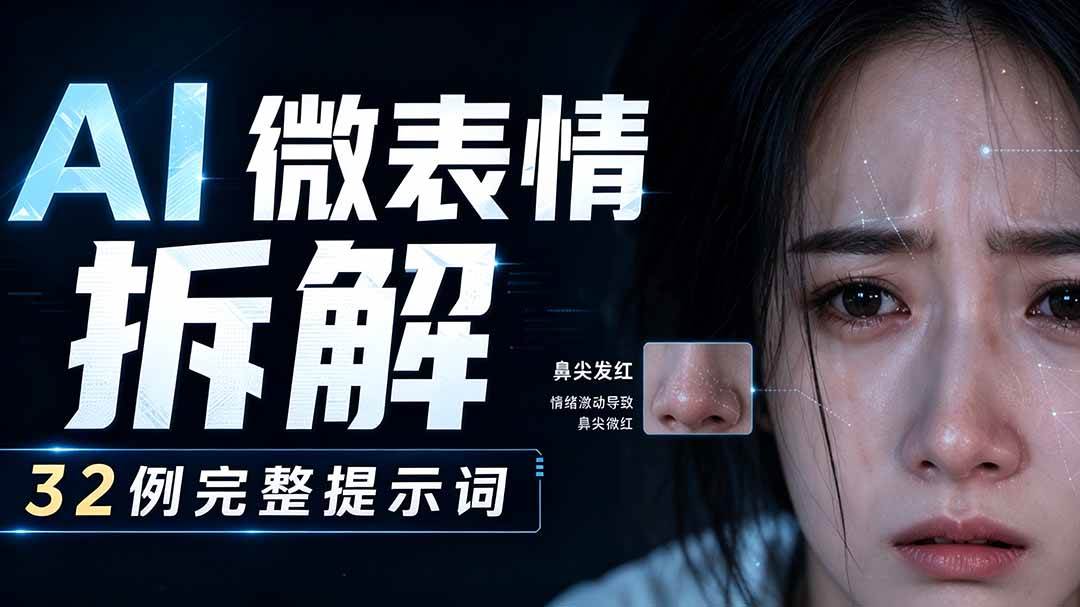 （19629期）AI微表情拆解提示词合集，精准调控AI角色表情，告别塑料感、AI面瘫脸。-179创客网