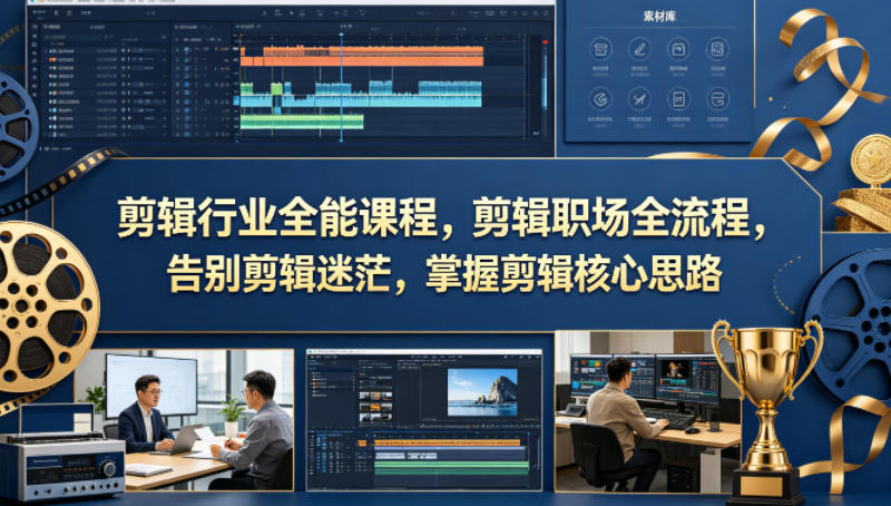剪辑行业全能课程，剪辑职场全流程，告别剪辑迷茫，掌握剪辑核心思路-179创客网