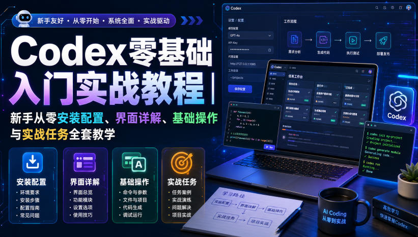 Codex零基础入门实战教程｜新手从零安装配置、界面详解、基础操作与实战任务全套教学-179创客网