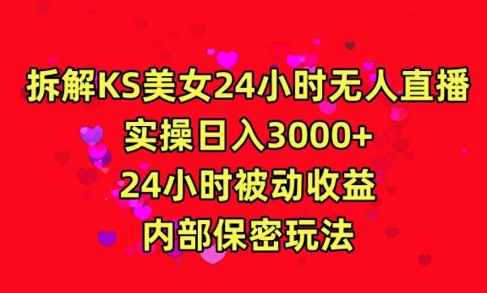 利用快手24小时无人美女直播，实操日入3000，24小时被动收益，内部保密玩法【揭秘】-179创客网
