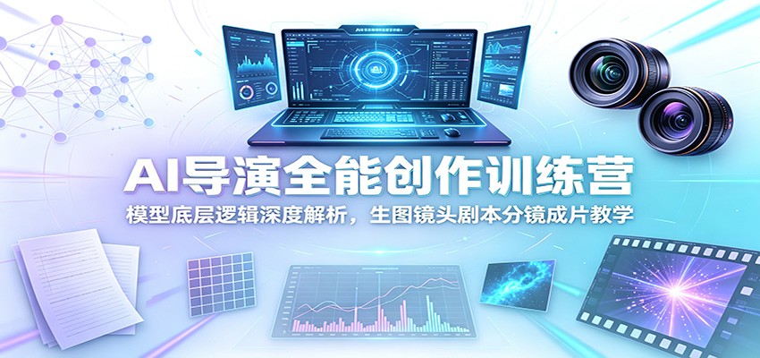AI导演全能创作训练营：模型底层逻辑深度解析，生图镜头剧本分镜成片教学-179创客网