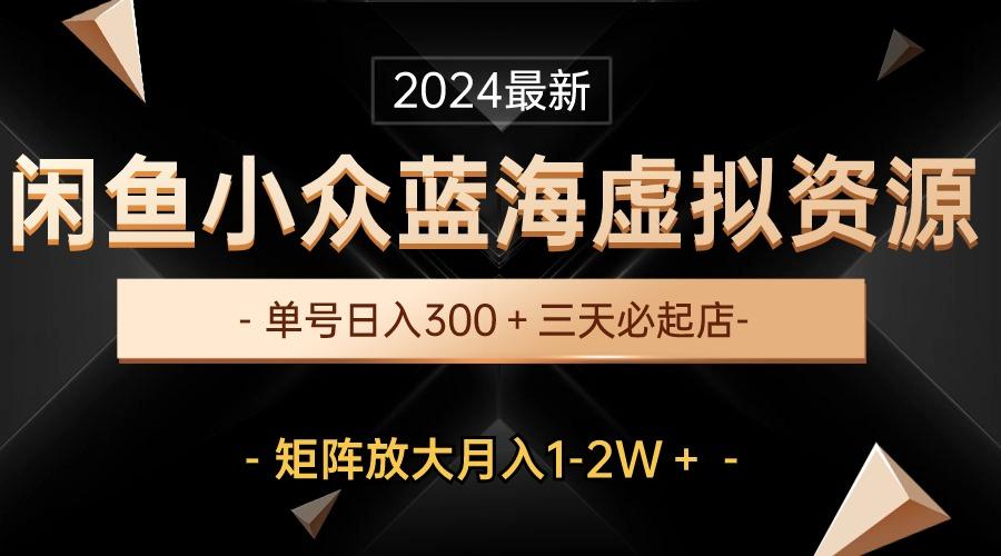 最新闲鱼小众蓝海虚拟资源，单号日入300＋，三天必起店，矩阵放大月入1-2W-179创客网