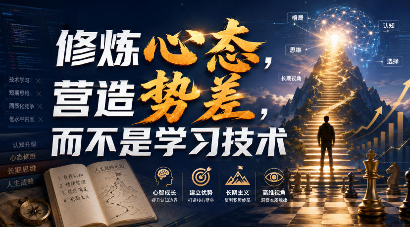 付费文章：修炼心态，营造势差，而不是学习技术-179创客网