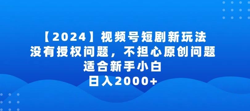 2024视频号短剧玩法，没有授权问题，不担心原创问题，适合新手小白，日入2000+【揭秘】-179创客网