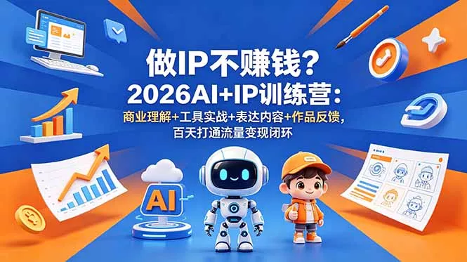做IP不赚钱？2026AI+IP训练营：商业理解+工具实战+表达内容+作品反馈，百天打通流量变现闭环-179创客网