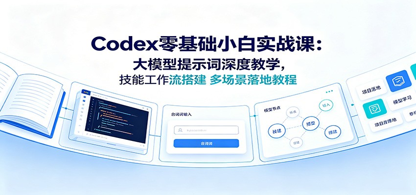 Codex零基础小白实战课：大模型提示词深度教学，技能工作流搭建多场景落地教程-179创客网