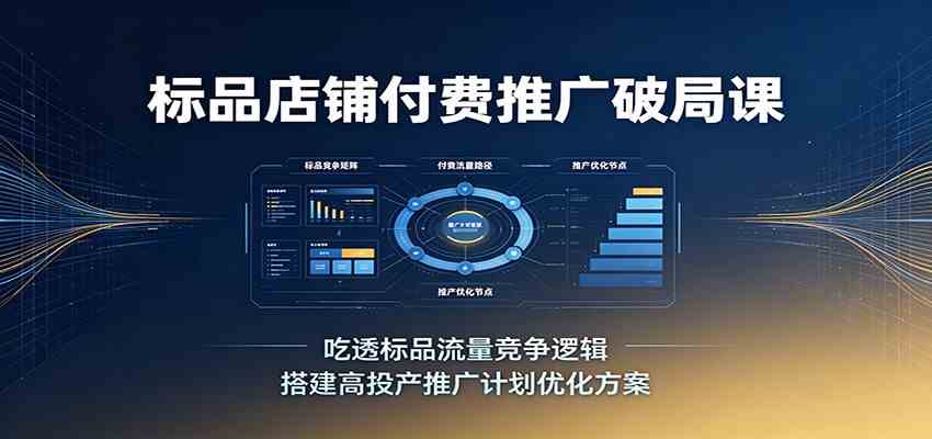 标品店铺付费推广破局课：吃透标品流量竞争逻辑，搭建高投产推广计划优化方案-179创客网