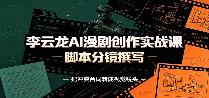 李云龙AI漫剧创作实战课：角色人设还原，脚本分镜撰写，AI漫剧成片完整制作教学-179创客网