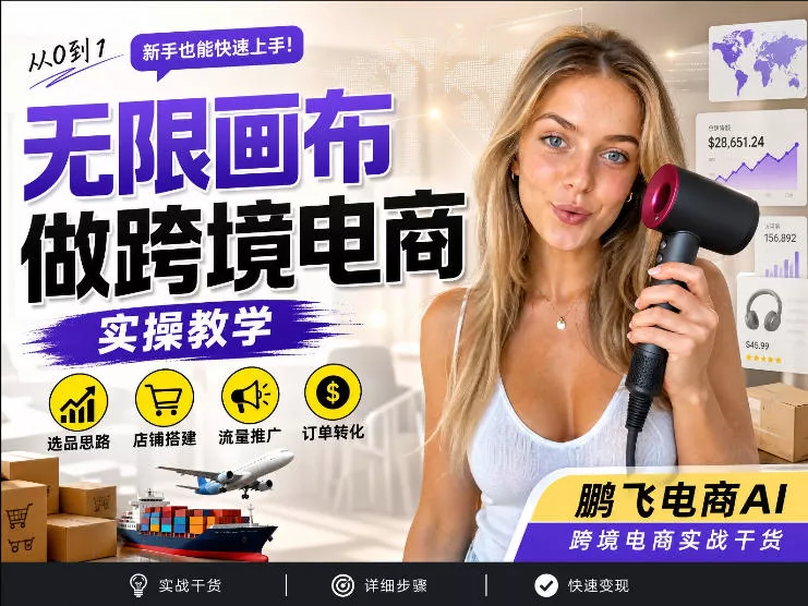 【跨境电商必备】AI无线画布制作商品宣传视频，四步搞定，无线画布工作流，操作简单好上手-179创客网