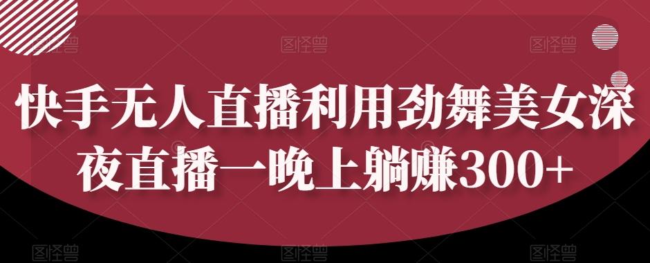 快手无人直播利用劲舞美女深夜直播一晚上躺赚300+-179创客网