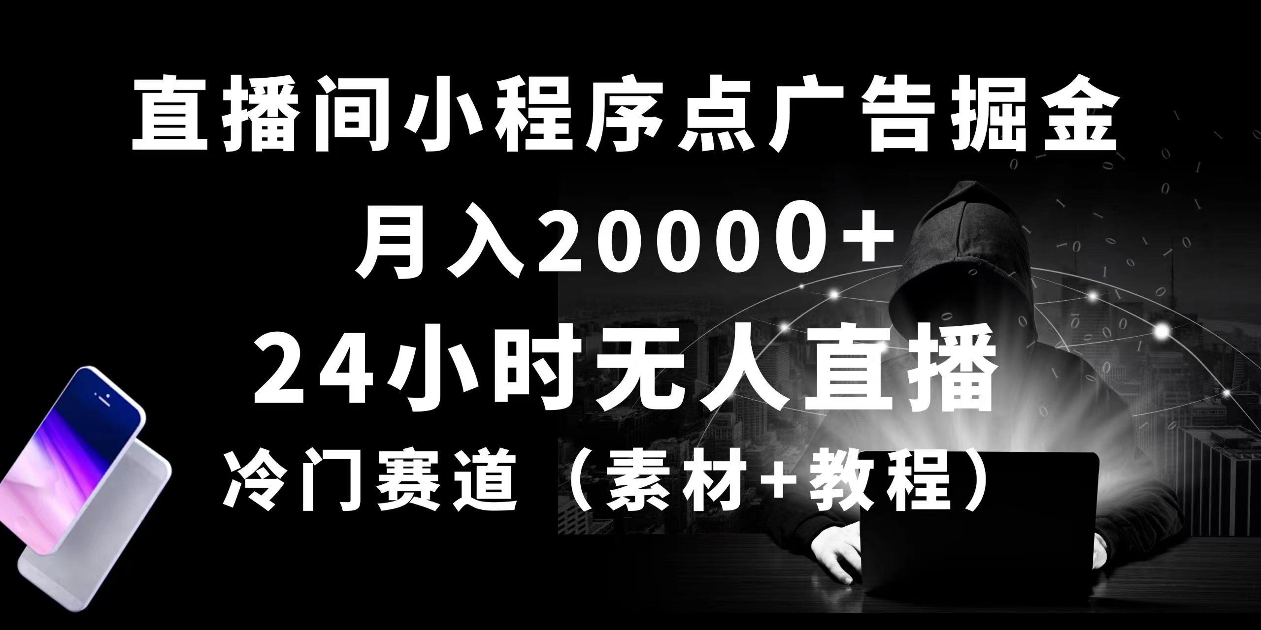 24小时无人直播小程序点广告掘金， 月入20000+，冷门赛道，起好猛，独…-179创客网