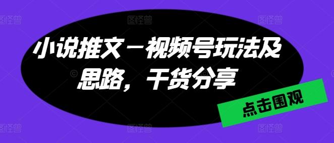 小说推文—视频号玩法及思路，干货分享-179创客网