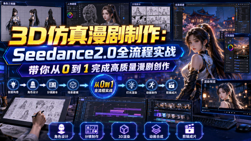 3D仿真漫剧制作：Seedance2.0全流程实战，带你从0到1完成高质量漫剧创作-179创客网