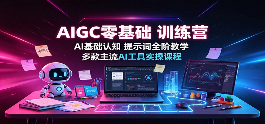 AIGC零基础训练营：AI基础认知，提示词全阶教学，多款主流AI工具实操课程-179创客网