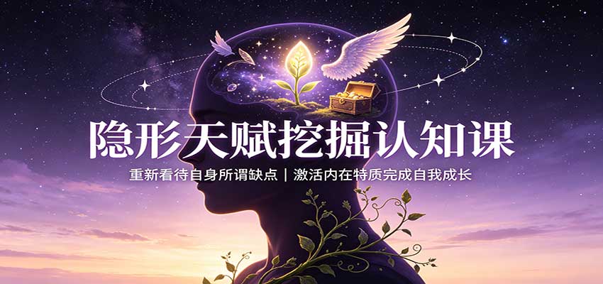 隐形天赋挖掘认知课：重新看待自身所谓缺点，激活内在特质完成自我成长-179创客网