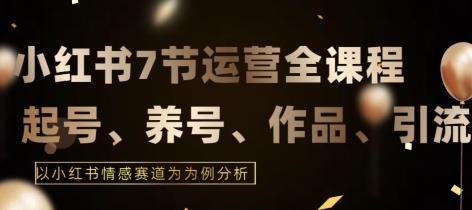 7节小红书运营实战全教程，结合最新情感赛道，打通小红书运营全流程【揭秘】-179创客网
