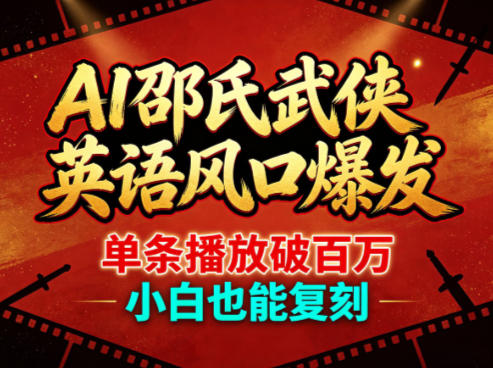 AI邵氏武侠英语风口爆发，单条播放破百万，小白也能复刻-179创客网