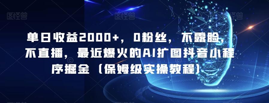 单日收益2000+，0粉丝，不露脸，不直播，最近爆火的AI扩图抖音小程序掘金（保姆级实操教程）-179创客网