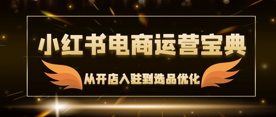 小红书电商运营宝典：从开店入驻到选品优化，一站式解决你的电商难题-179创客网
