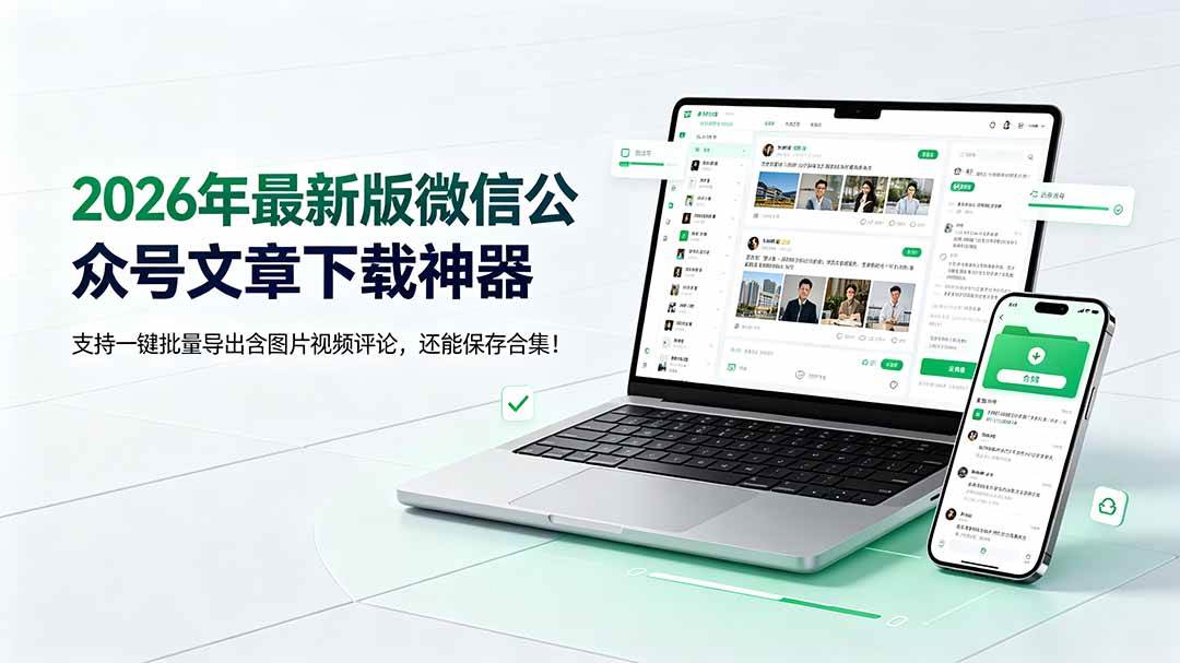 （19486期）2026年最新版微信公众号文章下载神器，支持一键批量导出含图片视频评论，还能保存合集！-179创客网
