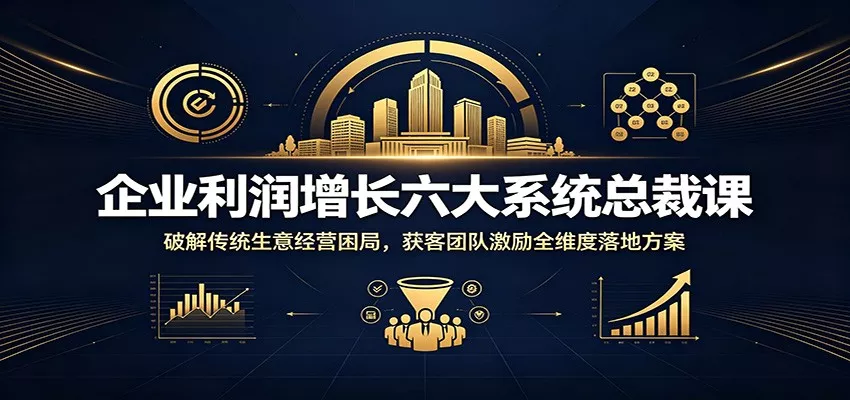 企业利润增长六大系统总裁课：破解传统生意经营困局，获客团队激励全维度落地方案-179创客网