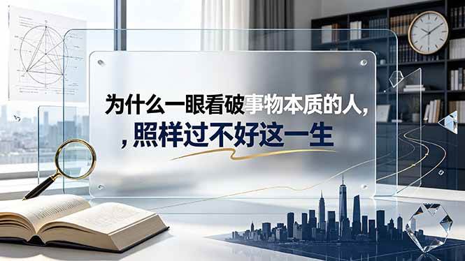 （19165期）付费文章：为什么一眼看破事物本质的人，照样过不好这一生-179创客网