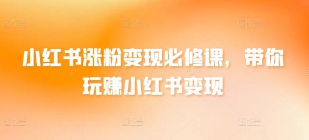 小红书涨粉变现必修课，带你玩赚小红书变现-179创客网