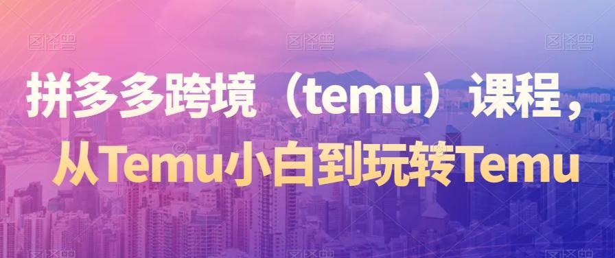 拼多多跨境（temu）课程，从Temu小白到玩转Temu-179创客网