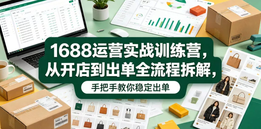 1688运营实战训练营，从开店到出单全流程拆解，手把手教你稳定出单(更新0620)-179创客网