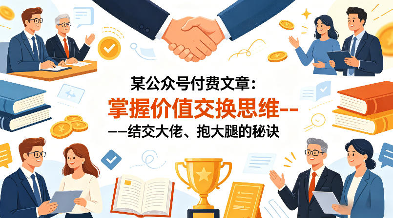 某公众号付费文章：掌握价值交换思维—-结交大佬、抱大腿的秘诀-179创客网